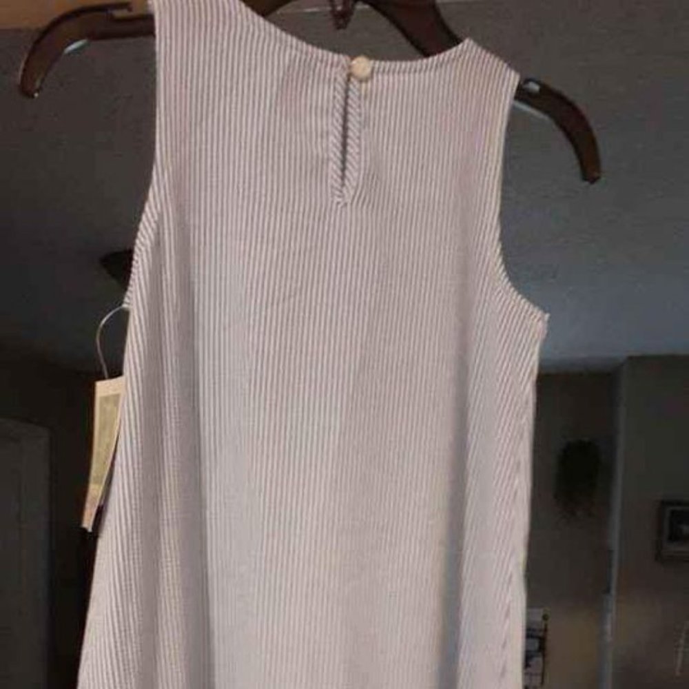 Bonnie Jean girls blue pinstripe dress size 6X NWT